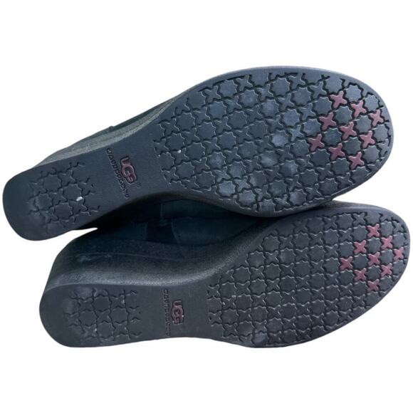 Ugg Black Wedge Knee High Waterproof Suede Boots Women's Size 8 - Picture 3 of 11